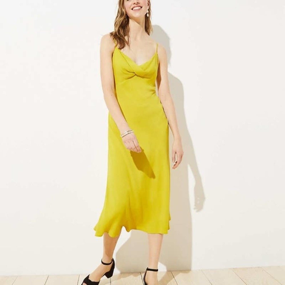 Ann Taylor LOFT Twist Cowl Neckline Sundress